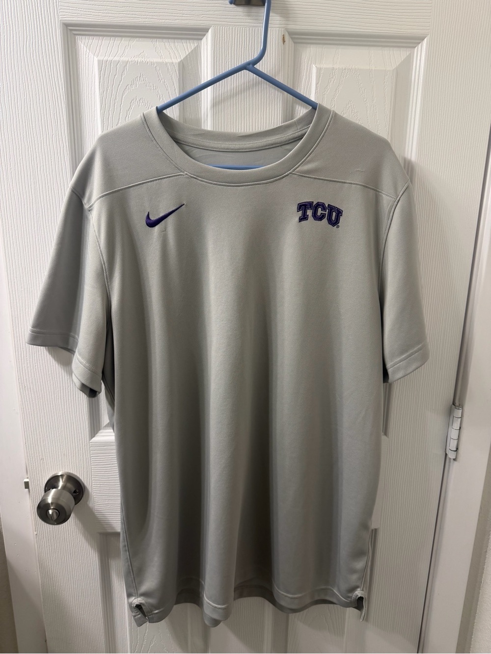Nike TCU Men's Grey Short-Sleeve Performance Shirt